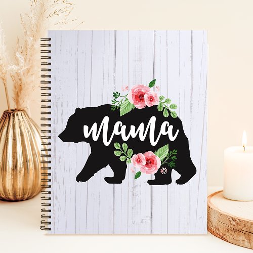 Rustic Floral Mama Bear Notebook