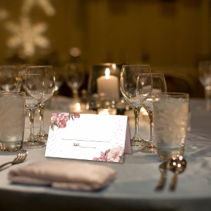 Rustic Floral Mauve Wedding Place Card