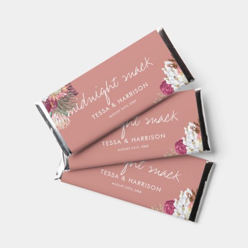 Rustic Floral Midnight Snack Hershey Bar Favors