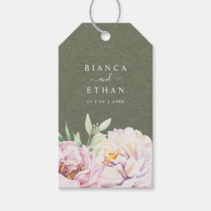 Rustic Floral Minimalist Personalized Wedding Gift Tags