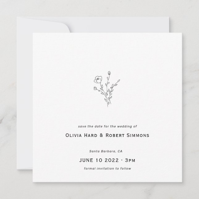Rustic Floral Minimalistic Square Wedding (Front)