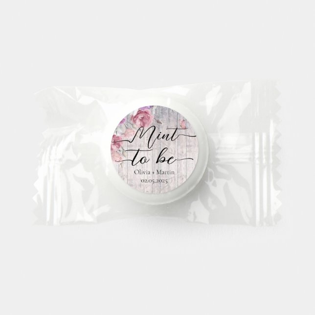 Rustic Floral Mint to be wedding Bridal Favors (Front)