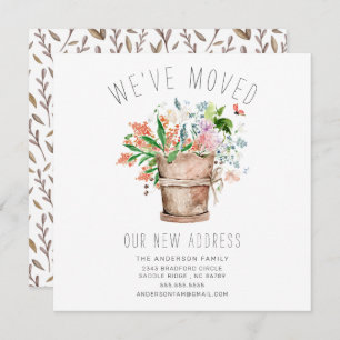 Rustic Floral Moving Announcement