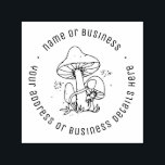 Rustic Floral Mushroom Custom Name Return Address Self-inking Stamp<br><div class="desc">Personalized rubber stamp for your holiday mailing return address, small business professional logo and custom info. Vintage and classic design to add some personal touch to your mail and package. Customize the text with your name or business name, address and contact information. Use the Design Tool to further edit the...</div>