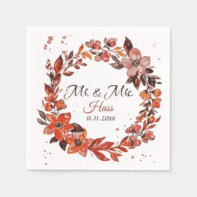 Rustic Floral Napkins (Front)