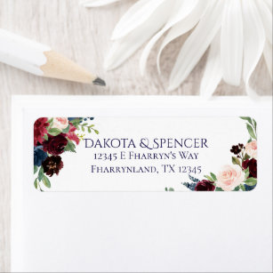 Navy Blue Return Address Labels | Zazzle