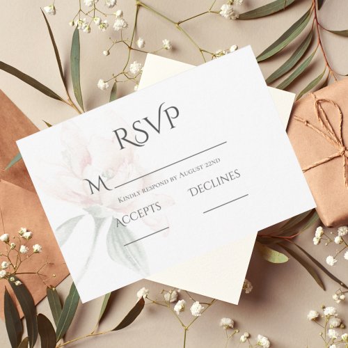 Rustic Floral Neutral Colors RSVP Card