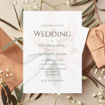 Rustic Floral Neutral Elegant Wedding  Invitation<br><div class="desc">Gorgeous transparent peach/pink peony in the background with decorative typography. This invitation is just beautiful.  Perfect for any season. 100% customer satisfaction at Zazzle.</div>