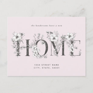 Rustic Floral New Address EDITABLE Colors Postcard