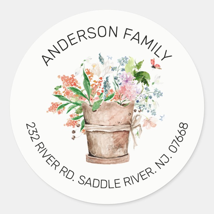 Rustic Floral New Home Address Label Sticker Zazzle