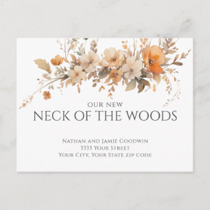 Rustic Floral New Home Moving Announcement Postcard