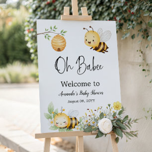 Rustic Floral Oh Babee Honey Bee Baby Shower Foam Board