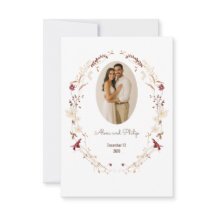 Rustic Floral Oval Photo Frame Botanical Wreath