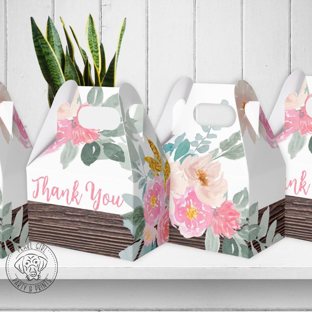Rustic Floral Party Favor Gable Box (Creator Uploaded)