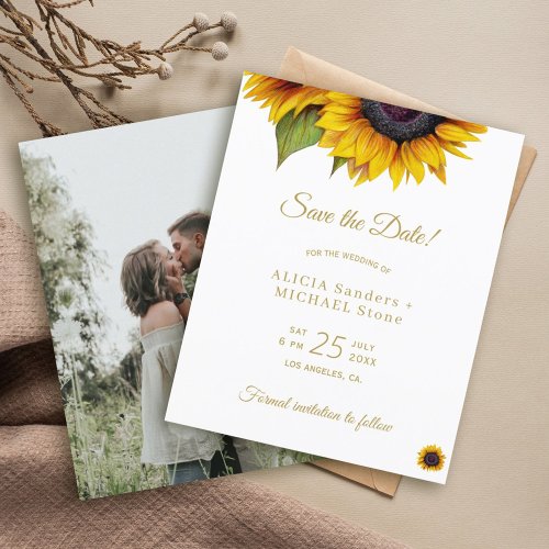 Rustic floral photo BUDGET save the date wedding