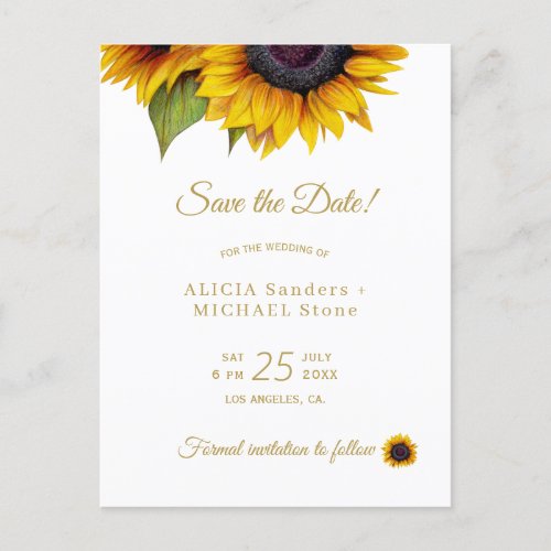 Rustic floral photo save the date wedding announcement postcard