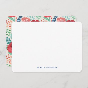 Rustic Floral Pretty Print Personalized Stationery Note Card by Sweetbriar_Drive at Zazzle