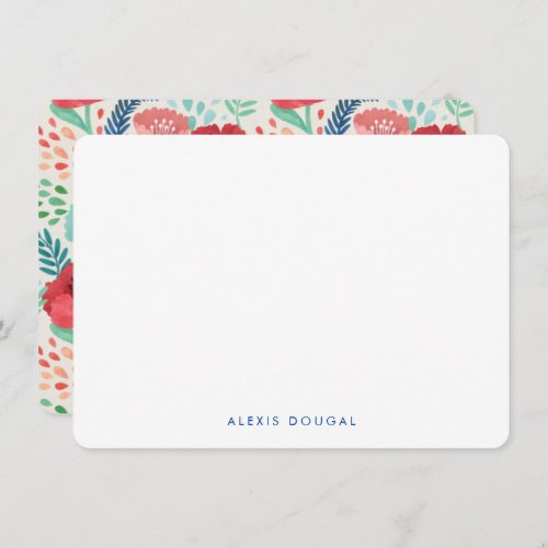 Rustic Floral Pretty Print Personalized Stationery Note Card