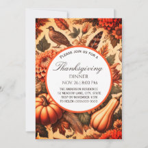Rustic Floral Pumpkin Thanksgiving Dinner 