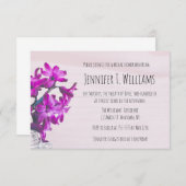 Rustic floral purple bridal shower invitations (Front/Back)