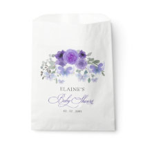 Rustic Floral Purple Lilac Butterflies Baby Shower Favor Bag