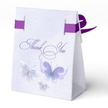Rustic Floral Purple Lilac Butterflies Sweet 16 Favor Boxes