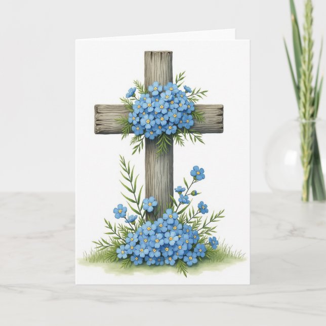 Rustic Floral Remembrance Card (Front)