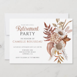 Rustic Floral Retirement Party Invitation