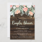 Rustic Floral Romance | Couples Shower Invitation (Front)