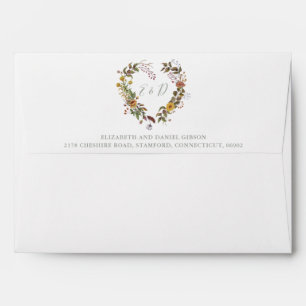 Rustic Floral Sage Green Wedding Return Address Envelope