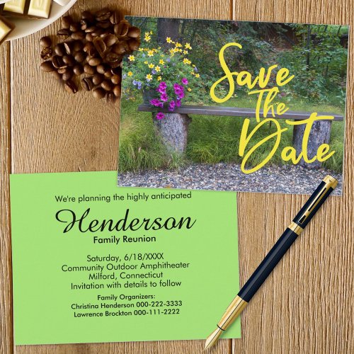 Rustic Floral Save The Date Family Reunion Photo Announcement Postcard