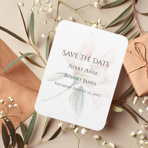 Rustic Floral Save The Date Magnet