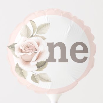 Rustic Floral Shabby Chic Roses 1st Birthday Party Balloon by CyanSkyCelebrations at Zazzle