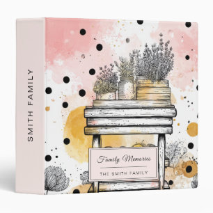 Rustic Floral Shelf with Soft Cottage Aesthetic 3 Ring Binder
