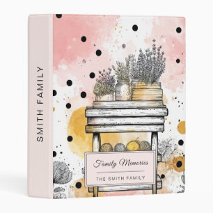 Rustic Floral Shelf with Soft Cottage Aesthetic Mini Binder