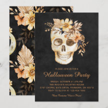 Rustic Floral Skull Halloween Party