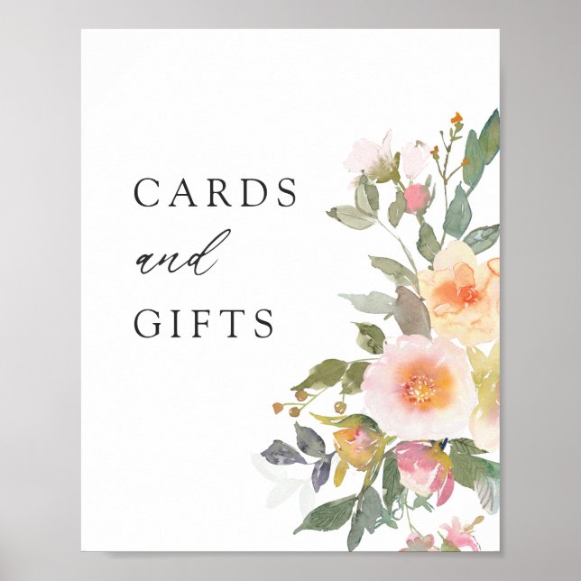 Rustic Floral Spring Wedding Cards and Gifts Poster (Front)