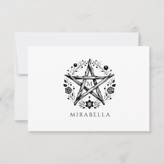 Rustic Floral Star Note Card (Front)