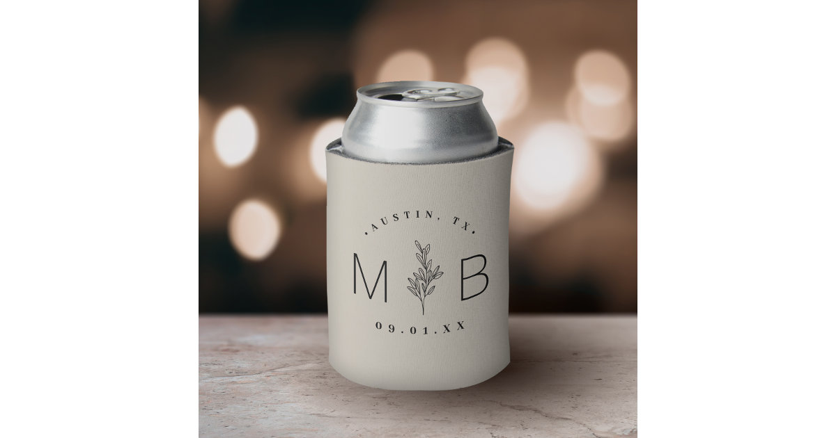 Her Floral Initial Stainless Steel Koozie Set