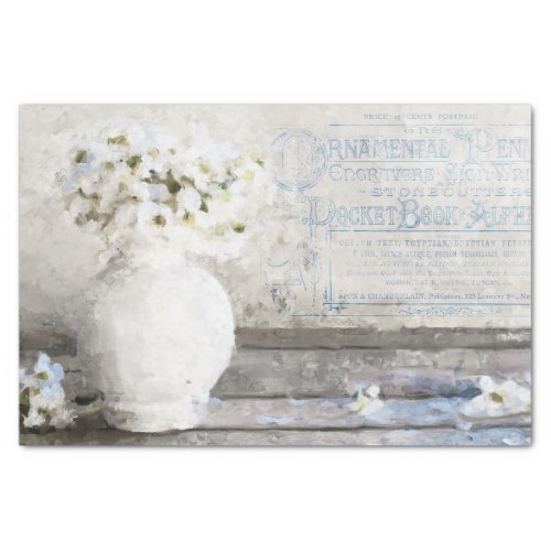 Rustic Floral Still Life and Ephemera Decoupage Tissue Paper