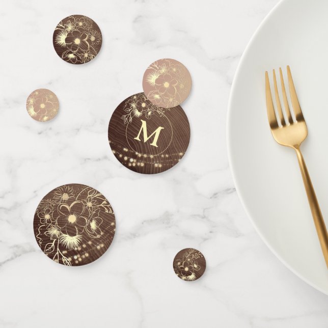 Rustic Floral String Lights Wedding Confetti (Group)