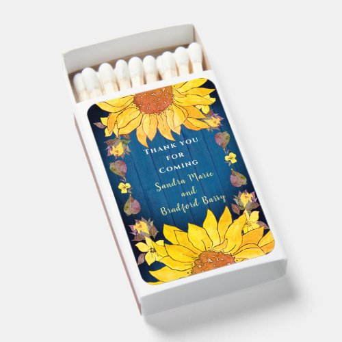 Rustic Floral Sunflower inexspensive Wedding favor Matchboxes
