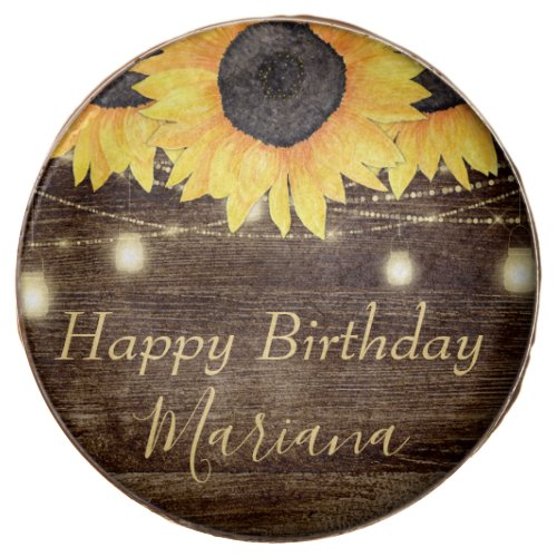 Rustic Floral Sunflowers Birthday Party Chocolate Covered Oreo