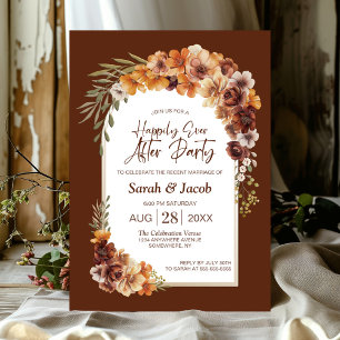 Rustic Floral Terracotta Arch Wedding After Party Invitation