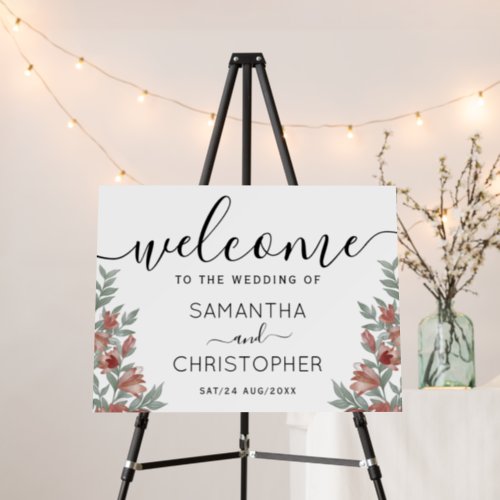 Rustic Floral Terracotta Wedding Sign