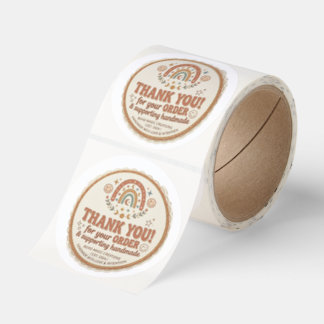 Rustic Floral Thank You for Your Order Small Busin Classic Round Sticker