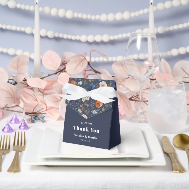 Rustic Floral Thank You Wedding Favor Boxes (Wedding)