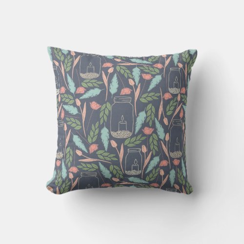 Rustic Floral Throw Pillow