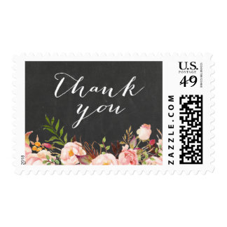 Rustic Floral Vintage Chalkboard Thank You Postage