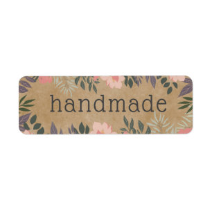 Rustic Floral Vintage Paper Handmade Product Label